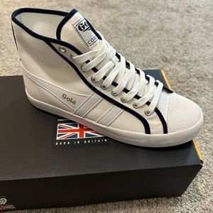 NEW Gola Coaster High Top White Canvas Sneakers, Size 9